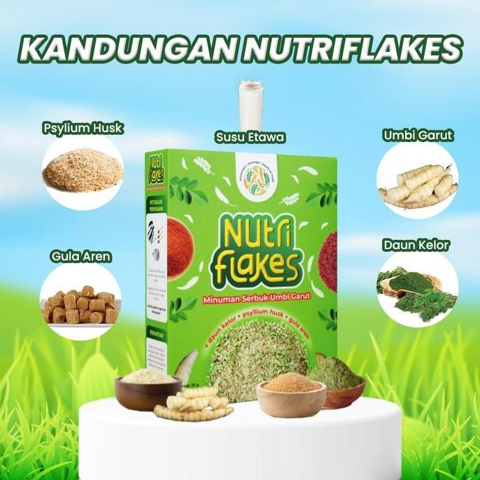

Nutriflakes Original 3 Box - Sereal Umbi Garut 280Gr Halal Bpom Bantu Asam Lambung & Maag Asli