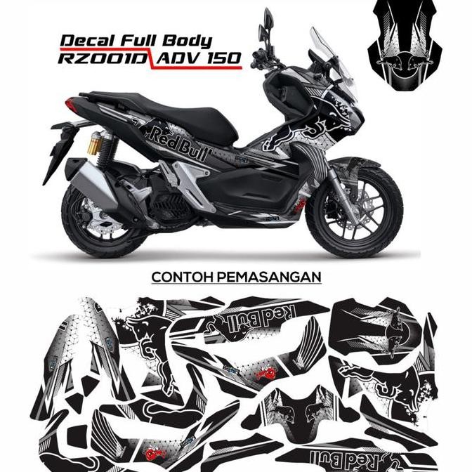 Sticker Stiker Decal  ADV 150 Full Body keren Variasi 1 merah putih hitam motor motorcycle