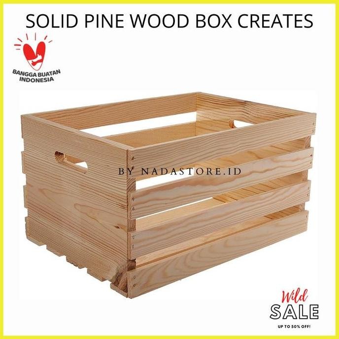 Keranjang Kotak + kayu Jati Belanda + Penyimpanan Serbaguna Wooden Box