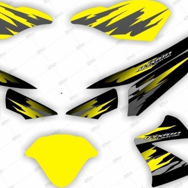 Decal Sticker Yamaha Vixion Old MOTIF ORI HITAM KUNING