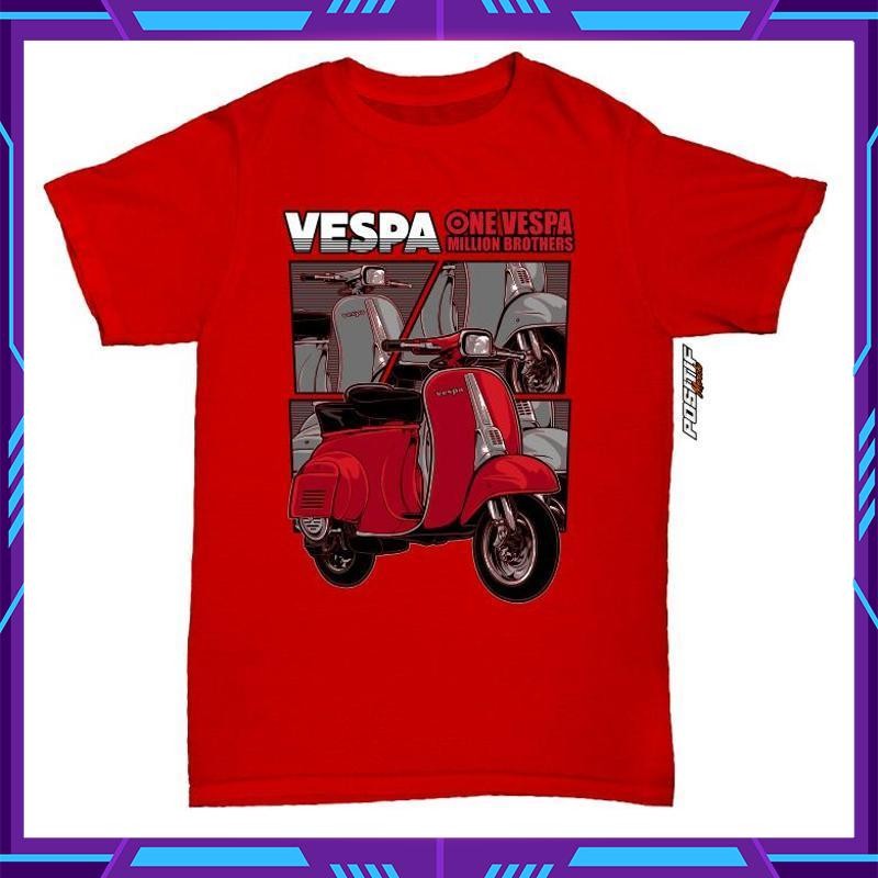 (New Cod) - Baju Kaos Anak Motor Vespa Merah Laki Perempuan Ui-39
