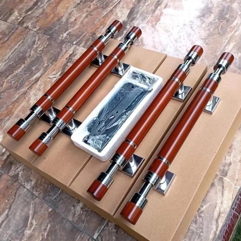 (Terbaru) gagang pintu kupu tarung 1set isi(4gagang+bodi kunci) ukuran 35-60cm cocok untuk pintu kup