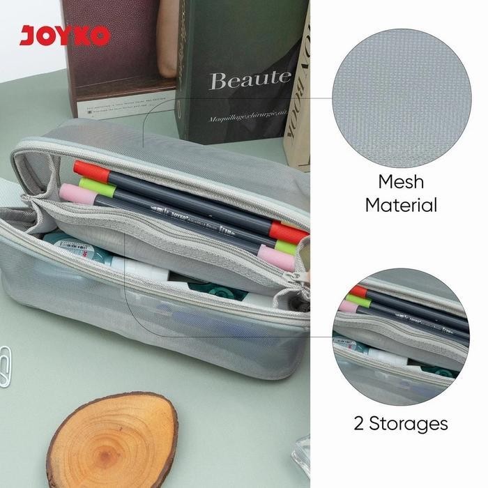 

WSS JOYKO Pencil Case PC-5025 BIG CAPACITY Tempat Pensil Jaring Monochrome