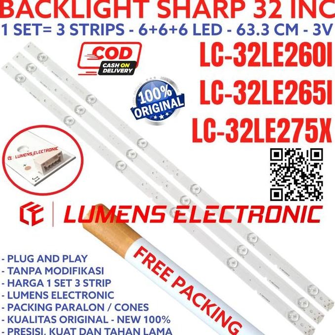 BACKLIGHT TV LED SHARP 32 INC LC 32LE2601 32LE2651 32LE375X LAMPU BL