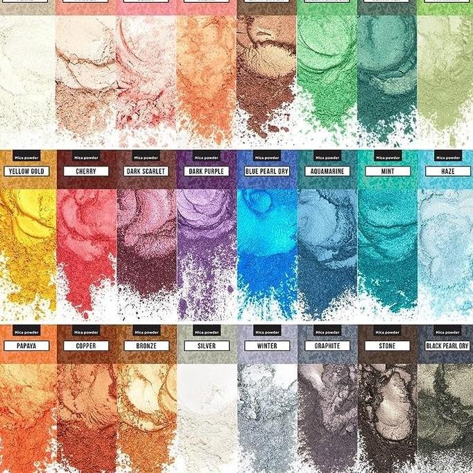 

BEBAS ONGKIR - Pewarna Pigment Natural Mica Powder Bubuk Mika Pewarna Resin 0gr