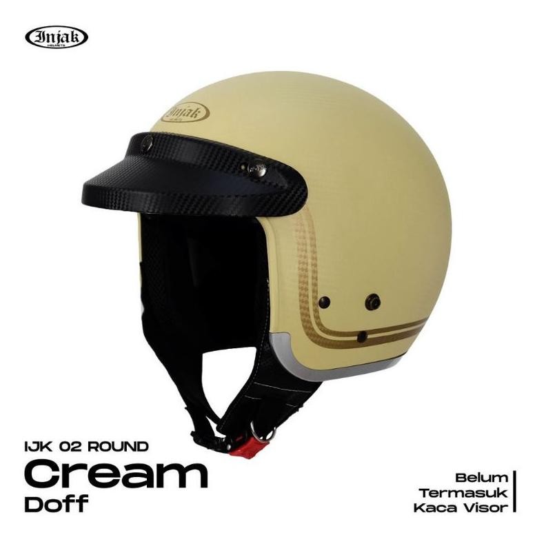 Helm Inko Retro Carbon Black Doff Injak Original Sni