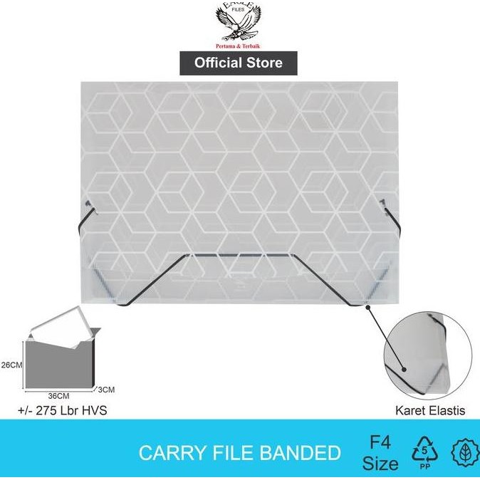 

Original Eagle Files Carry File Box Banded F4 Map Dokumen Tali Karet Motif Kubus