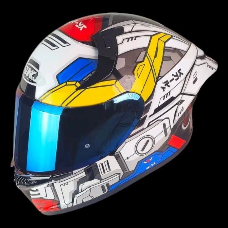 Helm Full Face Skj Falcon Motif Gundam Terbaru Kaca Visor Blue Iridium Helm Full Face Terbaru Sni Ke
