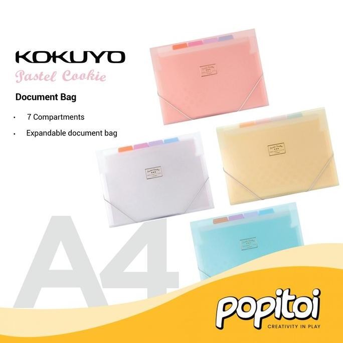 

Original Kokuyo Pastel Cookie Document Bag A4 File Folder Organizer