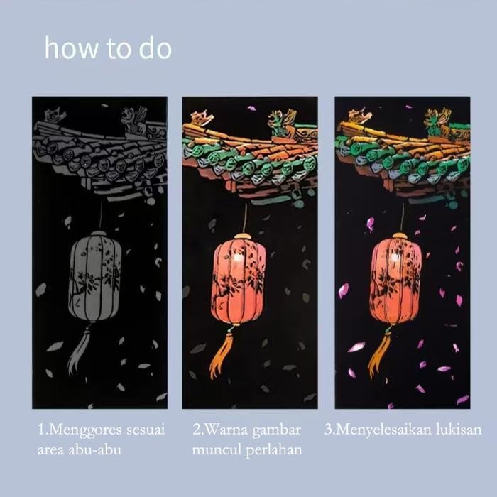 

Lukisan Gores Isi 12Lembar Scarch Paint Pembatas Buku Scratch Paper Scratch Gliter Paint