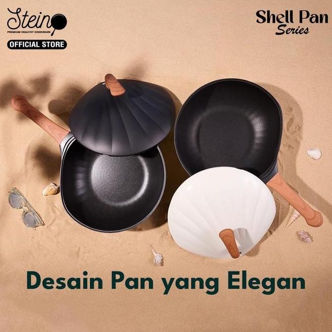 Steincookware Shell Wok Pan 30cm - Wajan Penggorengan Anti Lengket Lapisan Granit