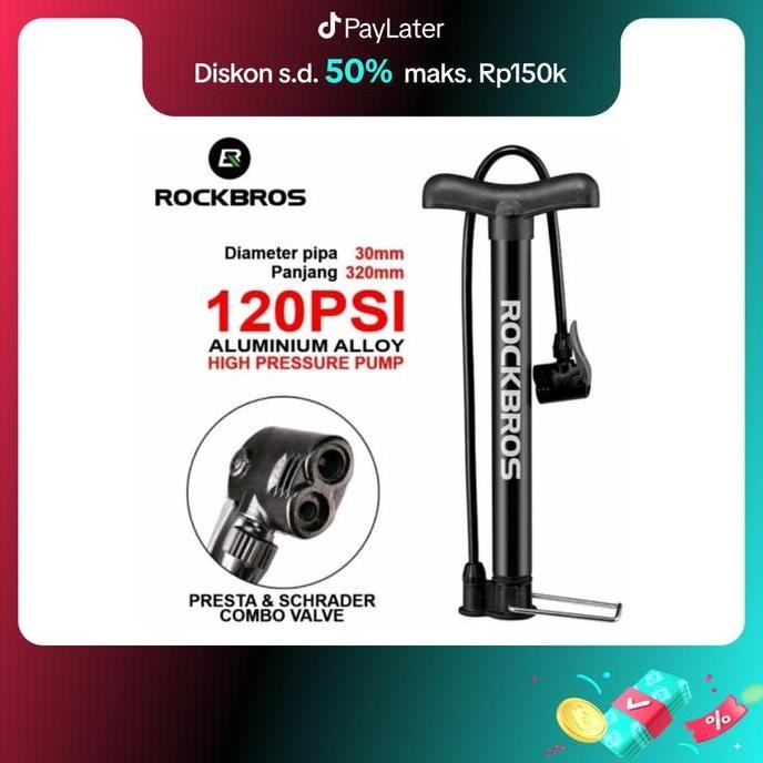 Original ROCKBROS A320 Pompa Sepeda 120PSI Schrader Presta Outdoor