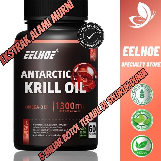 Original Minyak Krill Antartika + Astaxanthin - Suplemen Kesehatan Jantung, Kulit & Anti Inflamasi