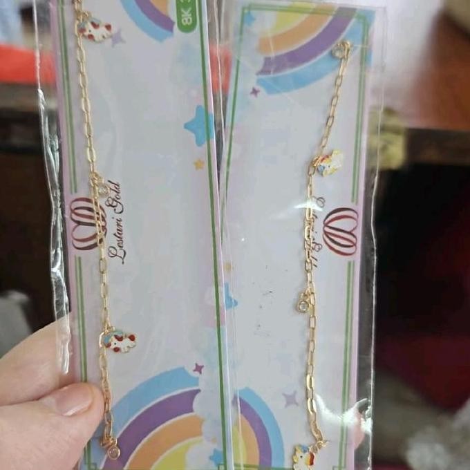 BISA GRAB Gelang tambang rantai bayi anak emas asli muda 375 13 cm 13cm