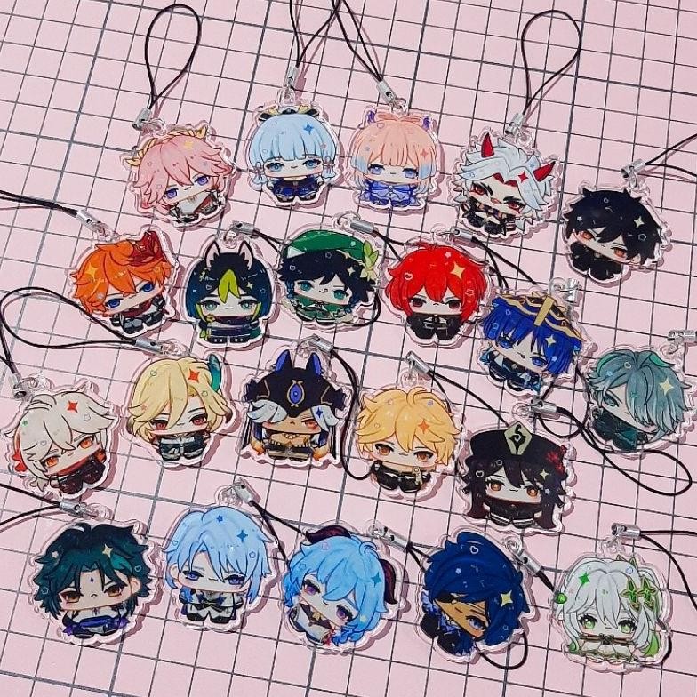 Gd-8 Hj-64 Genshin Impact Mini Keychain Phonestrap Gantungan Kunci Hp Akrilik Xiao Alhaitham Tighnar