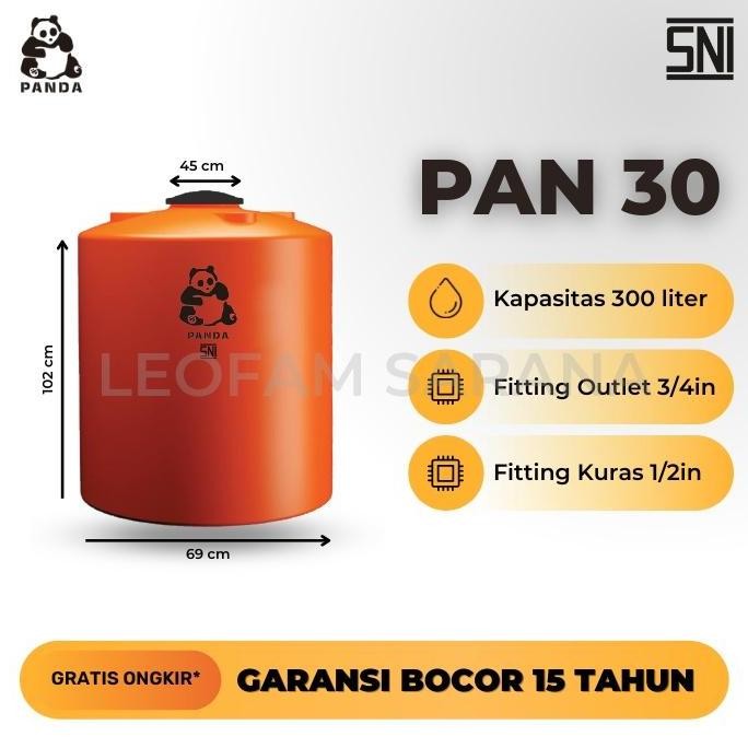 Tangki Toren Tandon Air Panda Pan 25 (250 Liter) Pan 30 (300 Liter) Murah