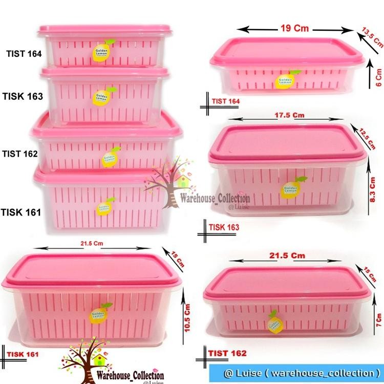 Terlaris Kotak + Saringan Didalamnya  Golden Lemon /Tempat Saringan Ikan/ Sealware Dengan Peniris 2 