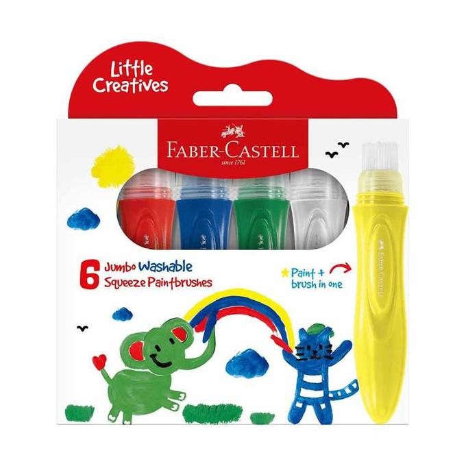 

FABER CASTELL SET 6 PCS KUAS DENGAN CAT JUMBO WASHABLE