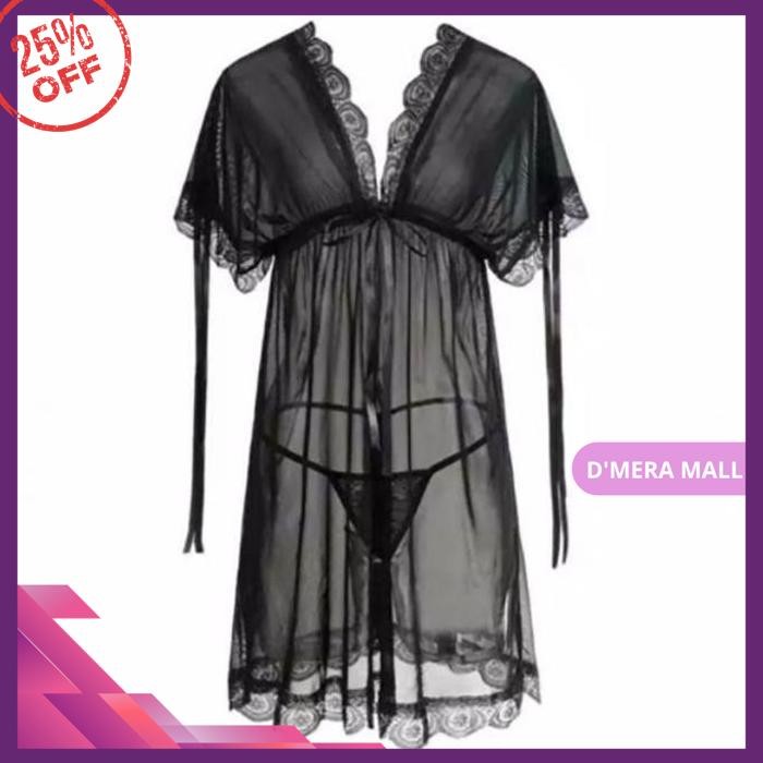 BAJU TIDUR WANITA LACE TIPIS UKURAN JUMBO PIYAMA VIOLETFIRE A BAJU DINAS SEXY LINGERIE SATIN KUALITA