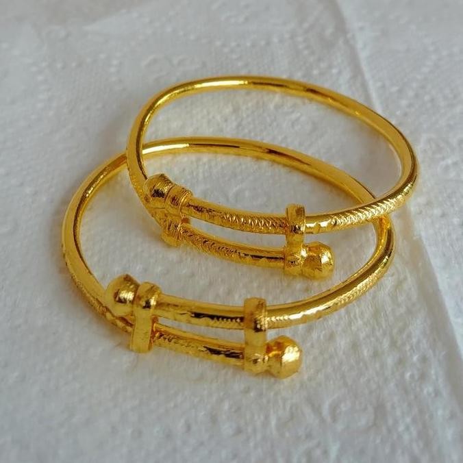 BISA E-FAKTUR Gelang Anak Bayi Lapis Emas Asli Isi 2