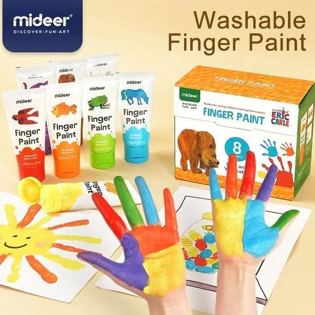 

finger paint 12 colors and book