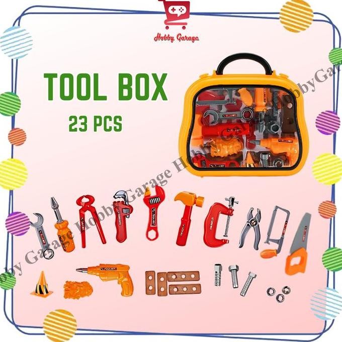 Mainan ToolBox Tools set toys alat perkakas obeng Engineering Tool Box
