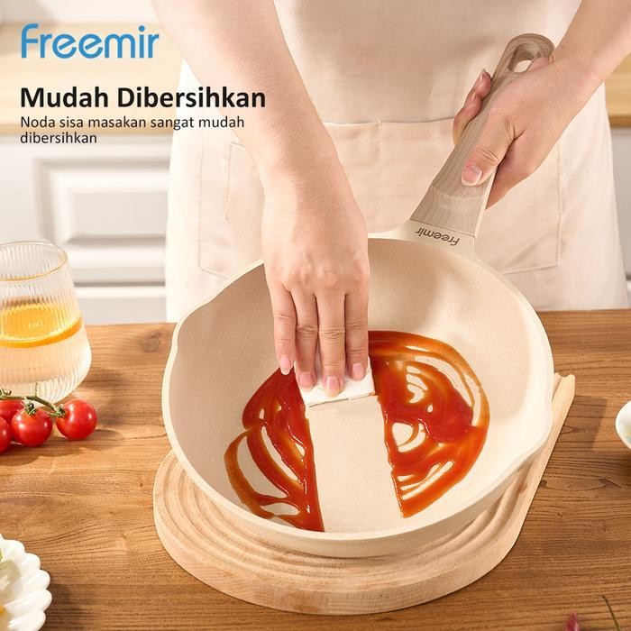 [Mega Sale] Freemir Die Cast Wajan Anti Lengket 24 Cm Wok Pan Wajan Teflon Penggorengan Alas Double 