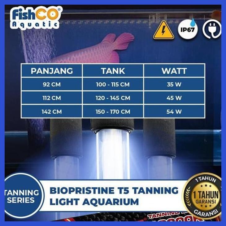 (RATUBEE) BIOPRISTINE TANNING LAMP 13000K - LAMPU TANING T5 LED AQUARIUM ARWANA PERALATAN AQUARIUM I