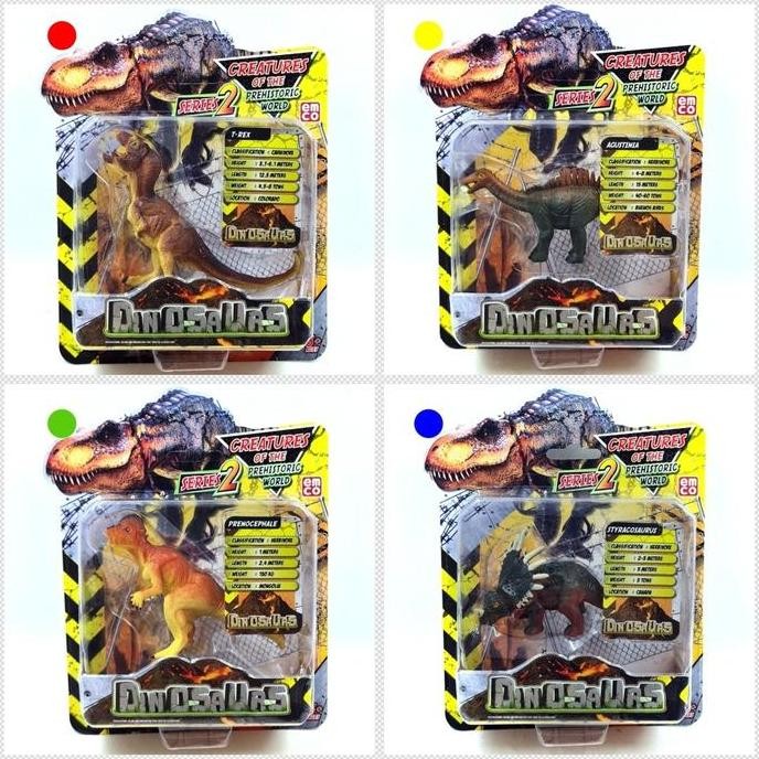 EMCO Figure Dinosaurus T-Rex-Agustinia-Prenochepale-Styracosaurus
