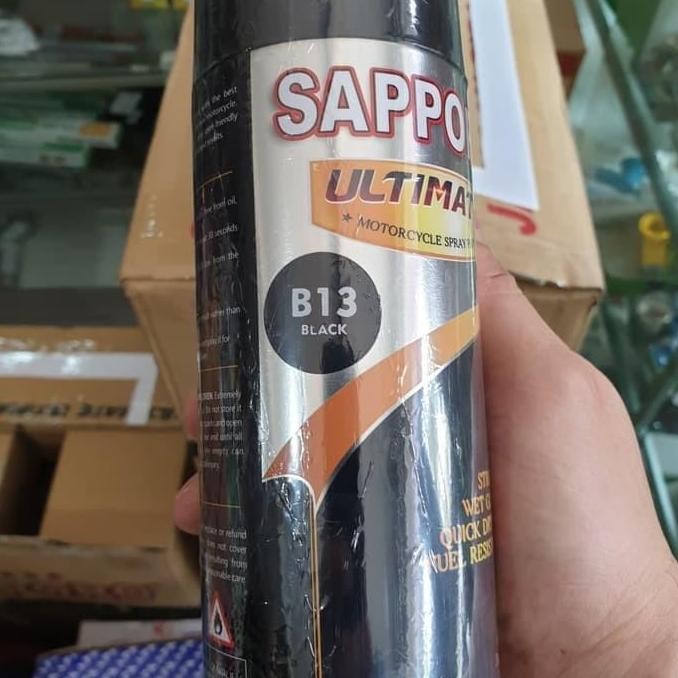 Sapporo Ultimate B13 Black Hitam Kilap Gilap Glossy Tahan Bensin 400Ml