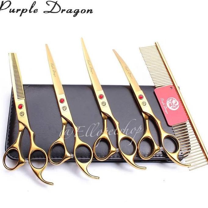 Gunting Grooming Set / Gunting Anjing / Gunting Kucing / Purple Dragon