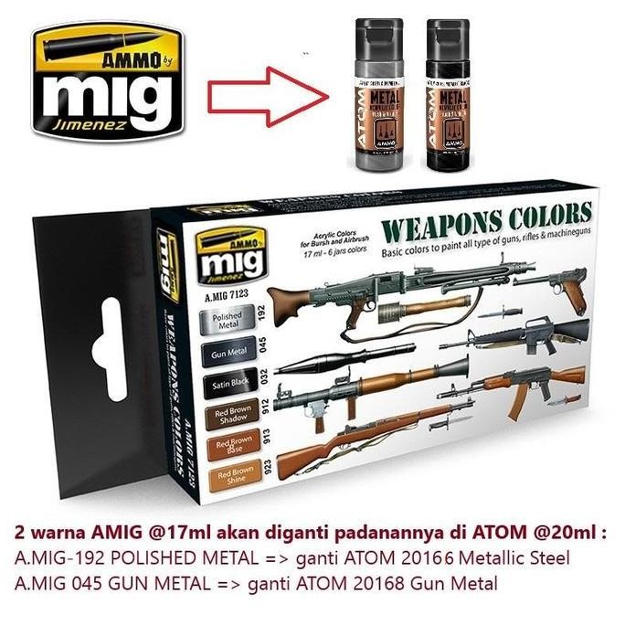 

Amig7123 : Weapons Colors Set - Ammo Acrylic Based Color For Miniature