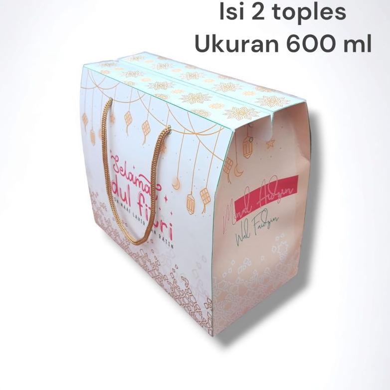 

New 10 Pcs Gable Box Hampers Idul Fitri Muat 3 Toples Jar 500-750 ml Hijau Tua Poly Gold uk 28x10x11 cm (tinggi total 16cm) !!