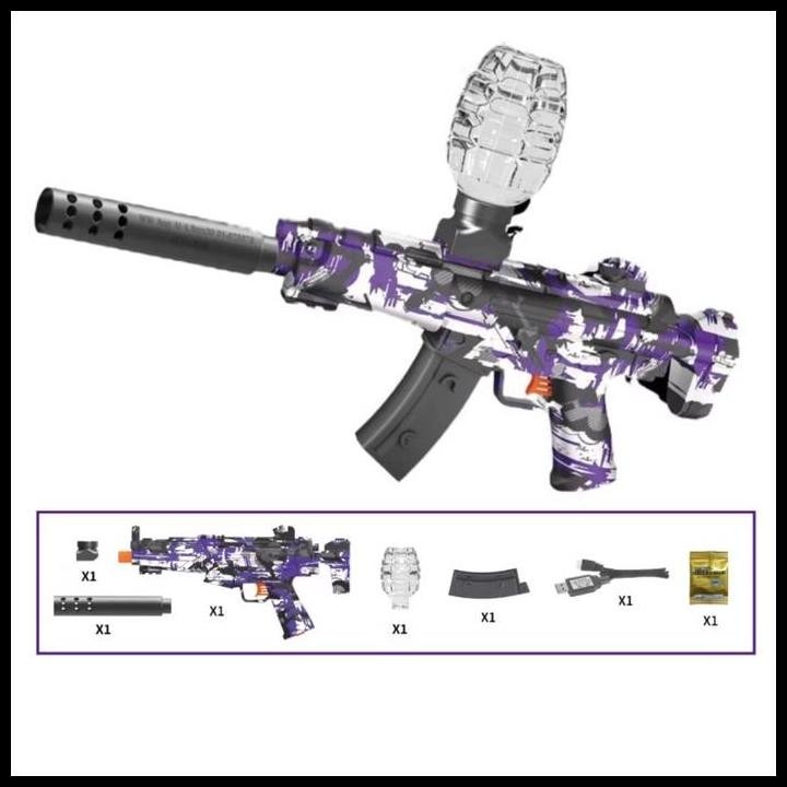 Mainan Anak Electric Water Bubble Gun Toy Pistol Air Gelembung Mainan MP5 Bath Toy