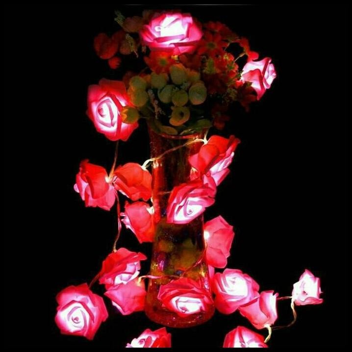 Hiasan Bunga Mawar Elektrik / lampu bunga mawar elektrik
