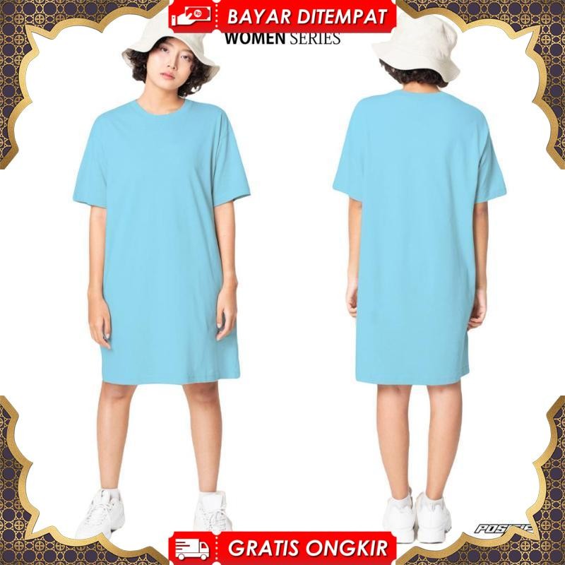 Termurah 8.8 Baju Kaos Dress Wanita Lengan Pendek Dres Polos Wanita Oversize Jumbo Iz-51