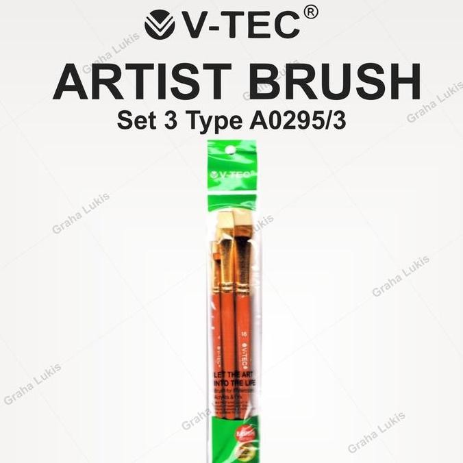 

V-Tec Brush A0295 Set 3 / Kuas Lukis Set Isi 3