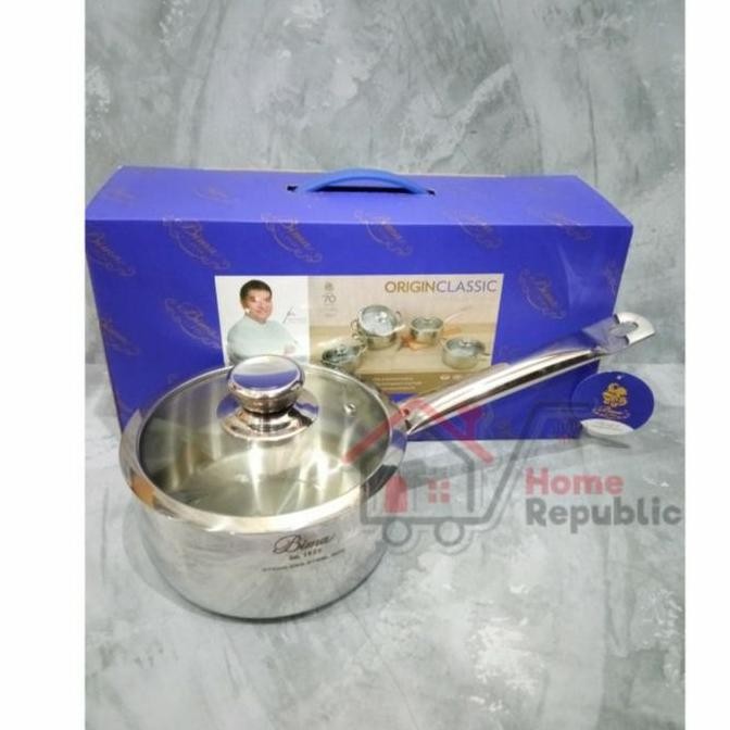 Bima Origin Classic Saucepan 18Cm Panci Stainless Steel 304 Sauce Pan B2001118 Glass Kitchenware