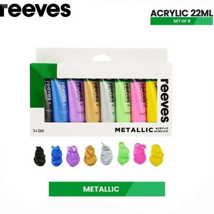 

Reeves Acrylic Paint Set 8 X 22 Ml Metallic