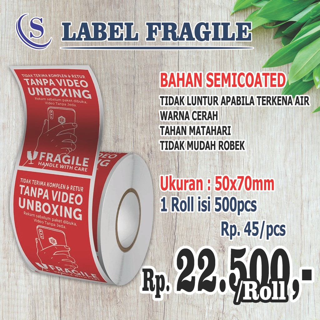 

Stiker Wajib Video Unboxing Sticker Fragile 500pcs per Roll