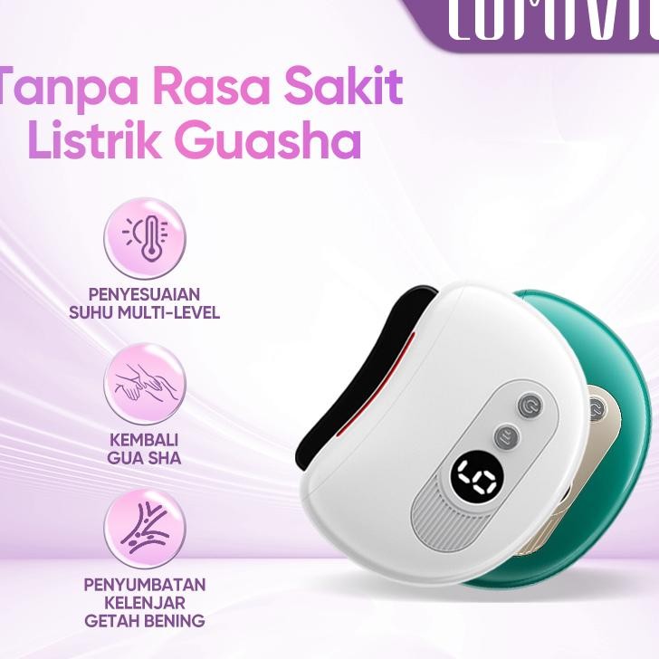 Lumivie Pijat Wajah Gua Sha Elektrik 2 In 1 Batu Bian Alami Gua Sha Alat Pijat Wajah Elektrik