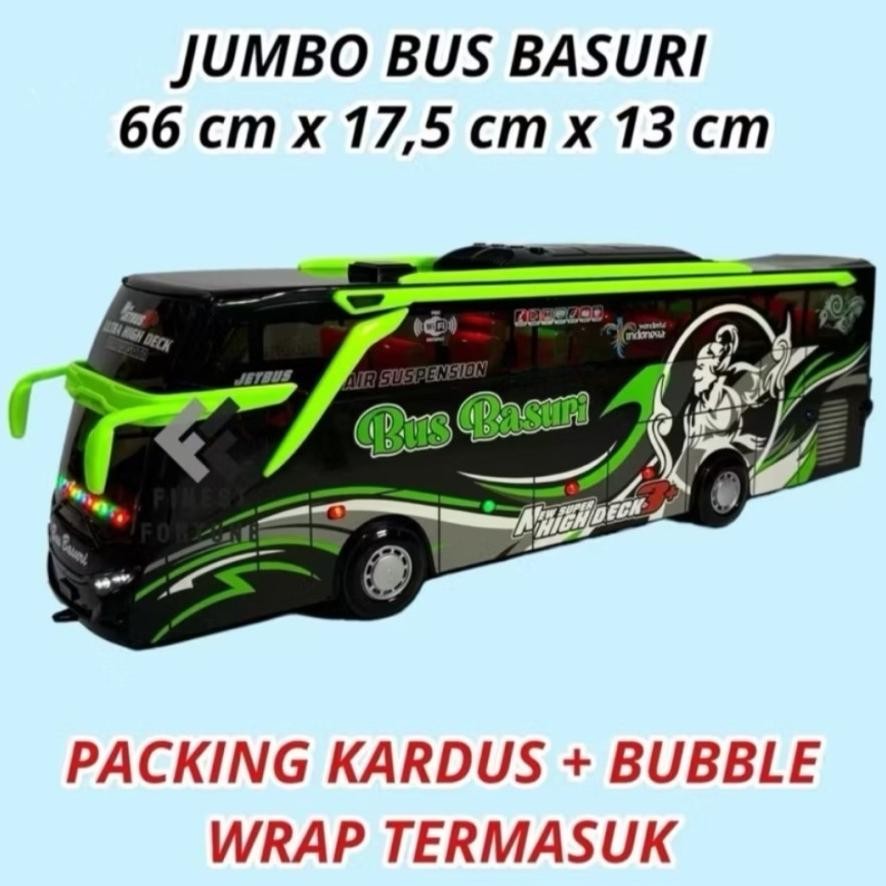 Terlaris Leeman-Mainan Mobil Bus Basuri JumboMainan Miniatur Bus Oleng Basuri Viral/Mainan Anak Bus 
