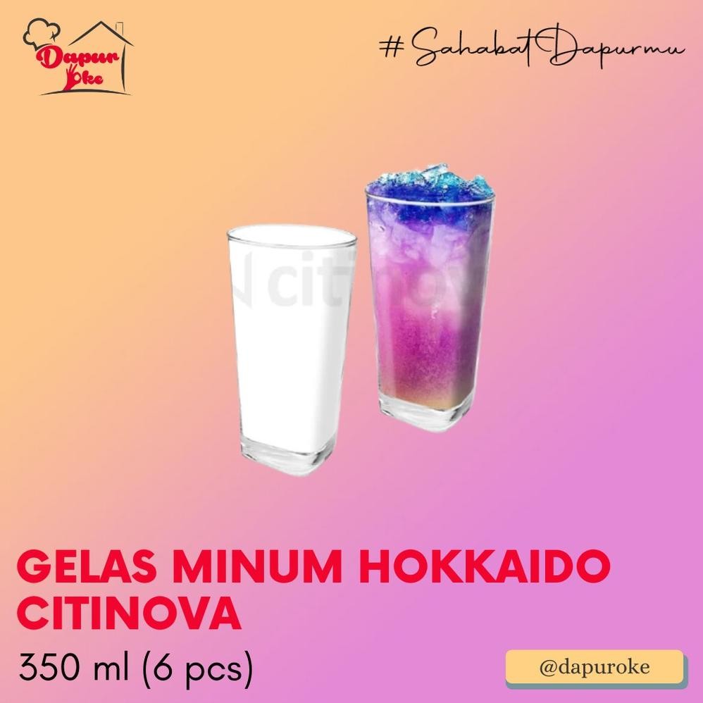 Gelas Minum Kaca Hokkaido Citinova (6 Pcs) Nugi