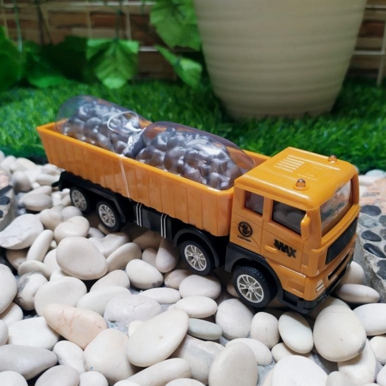 M-4 Diecast Mobil Dump Truck Pasir Alloy - Miniatur Truk Monster Tambang