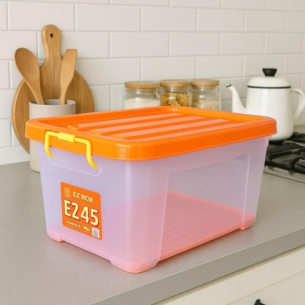 Box Container Plastik CB 45 Liter Kotak/Tempat Penyimpanan Wadah Plastik Dengan Roda Kuat & Kokoh SH