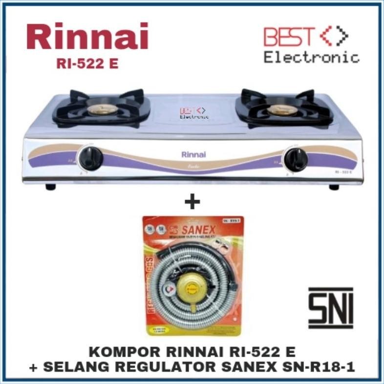 Kompor Gas Rinnai Stainless RI 522E Kompor Stainless Rinnai Kompor Rinnai 522E Kompor Rinai RI 522 E