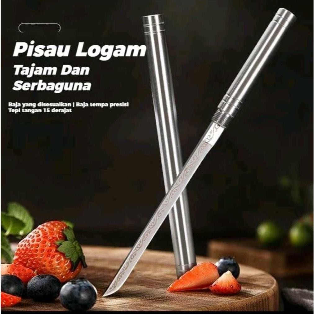 PISAU DAPUR MINI Motif Tongkat Baja Tahan Karat Super Tajam Stainless DAFE - Portable Fruit Knife - 