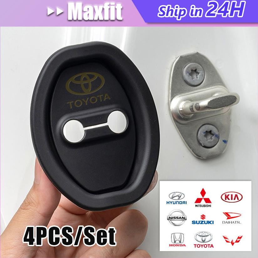 4Pcs Car Door Lock Cover Universal bantalan Pelindung Kunci Pintu Mobil Bahan Silikon Untuk Toyota D