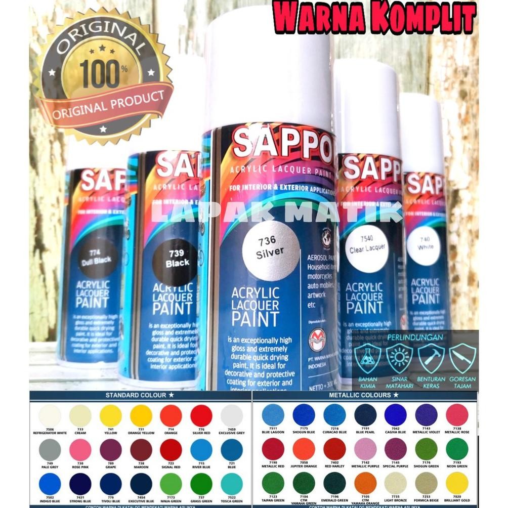 Pilok Sapporo Hitam Putih Hitam Doff Clear Silver 300 ml Nugi