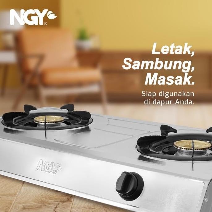 NGY Stain-Free Gas Stove / Kompor Gas Api 2 Tungku | NGY-555 NAGOYA